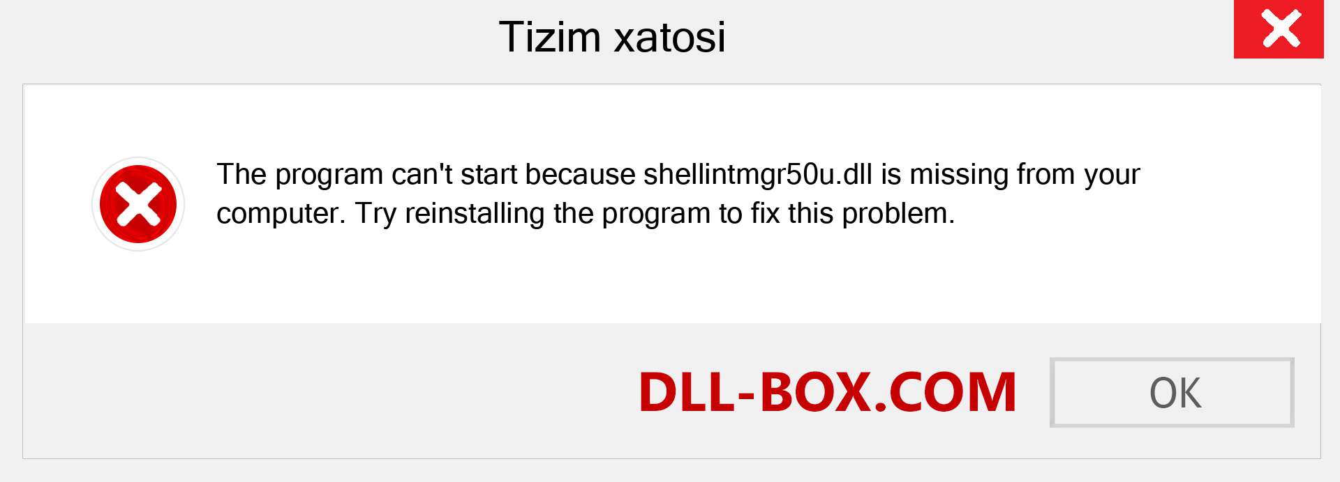 shellintmgr50u.dll fayli yo'qolganmi?. Windows 7, 8, 10 uchun yuklab olish - Windowsda shellintmgr50u dll etishmayotgan xatoni tuzating, rasmlar, rasmlar